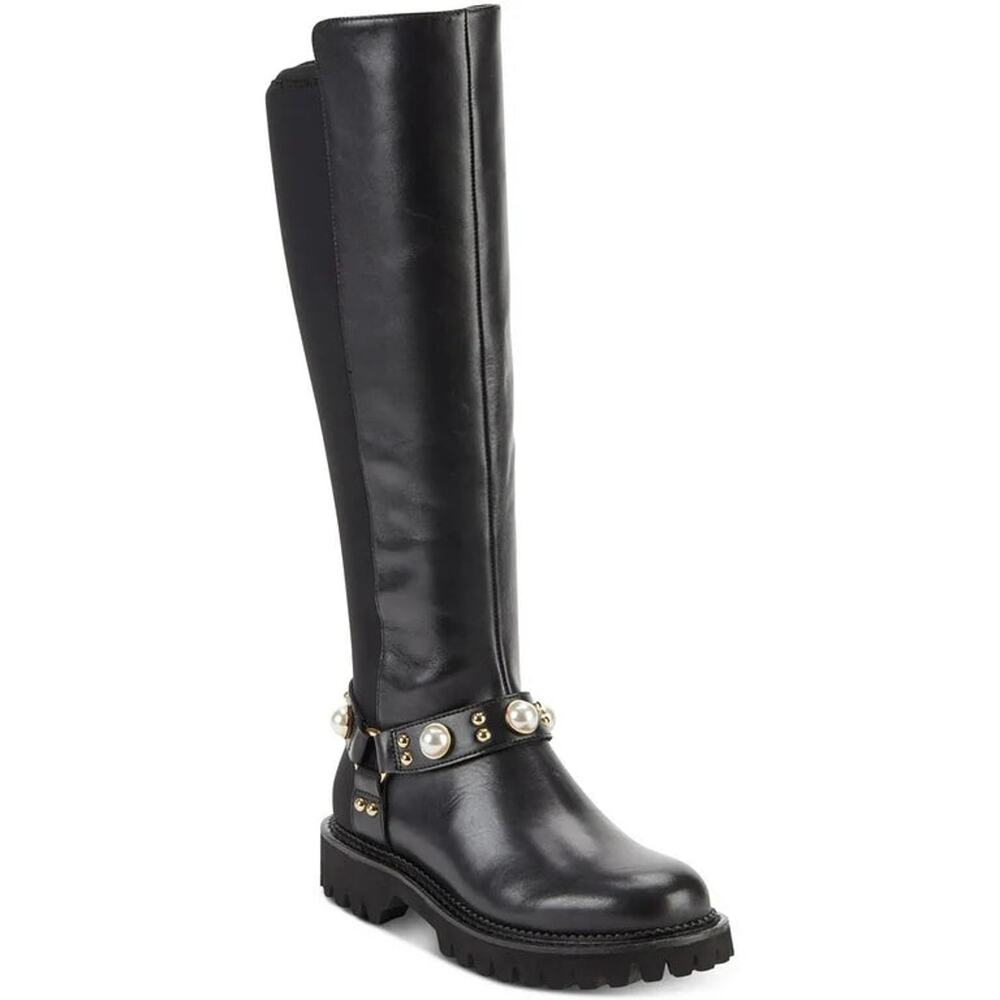 Karl Lagerfeld Paris Tall Black Boots - New Without Box Size 5.5 - Picture 3 of 5